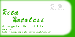 rita matolcsi business card